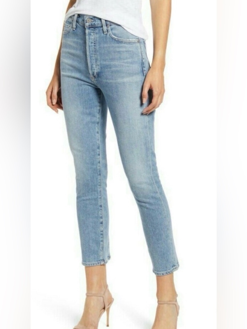 Citizens of Humanity sz 26 Olivia Crop High Rise  Slim blue Denim Jeans